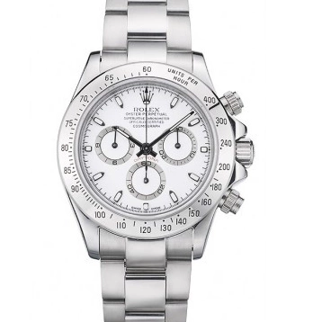 MiroTime 0811 Swiss Rolex Daytona Stainless Steel Bracelet White Dial 80297